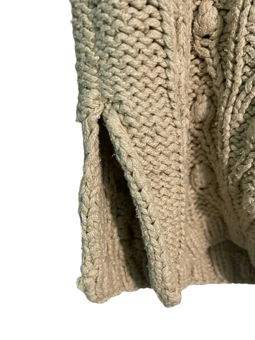 Sundance 80%Silk 20% Cotton Cable-Knit Sweater-size Large